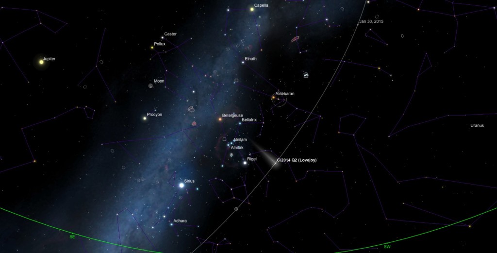 Komet C/2014 Q2 (Lovejoy) - Karte